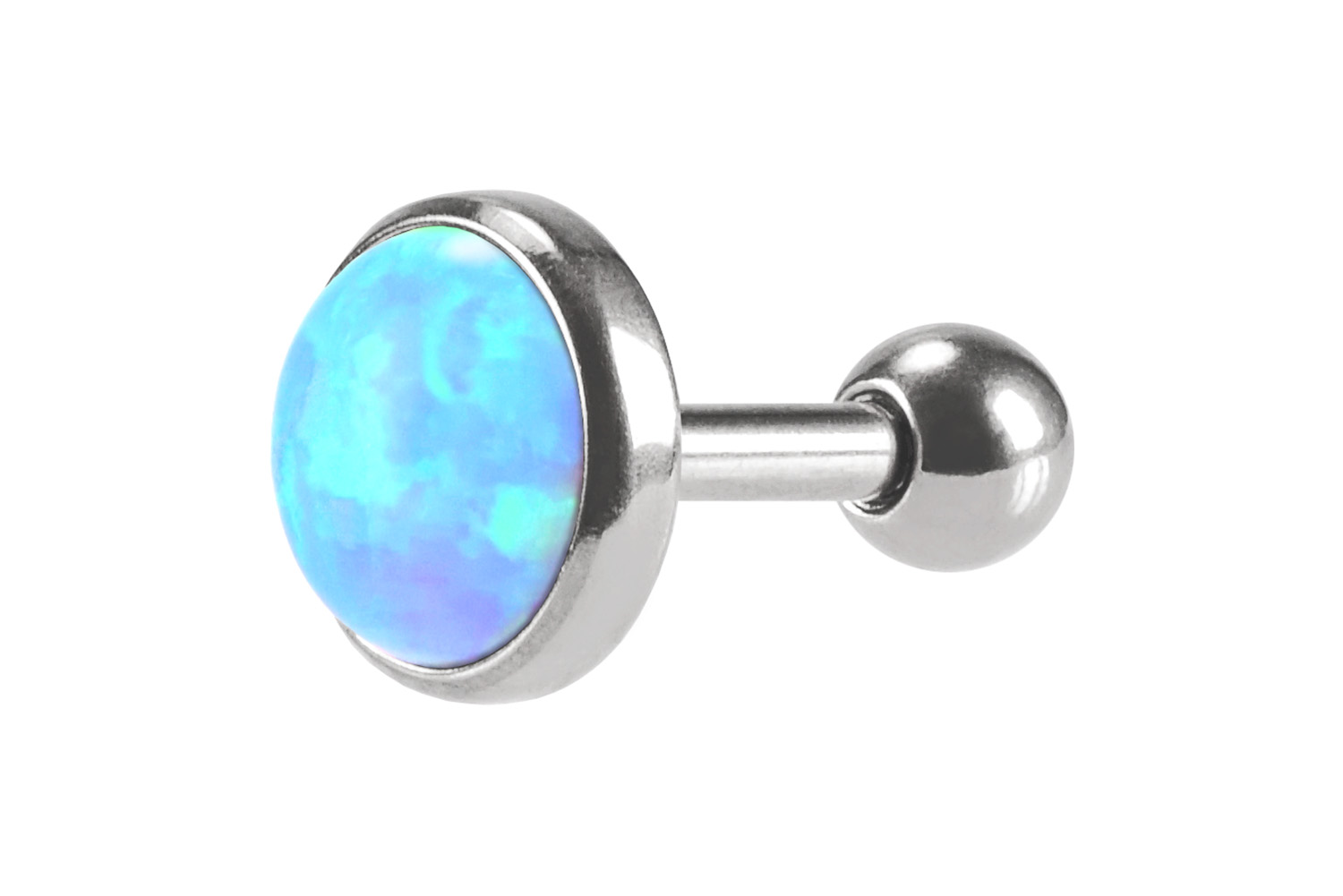 Chirurgenstahl Ohrpiercing SYNTHETISCHER OPAL ++SALE++